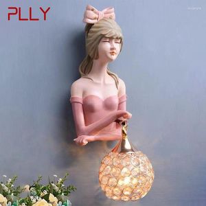 Lampa ścienna Plly Contemporary LED LED Pink Girl Creative Design Lights SceNce Light