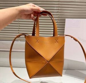 designer bag genuine leather handbag woman shoulder bucket backpack bags puzzle clutch totes crossBody square contrast color patchwork purses loeewes Cross Body