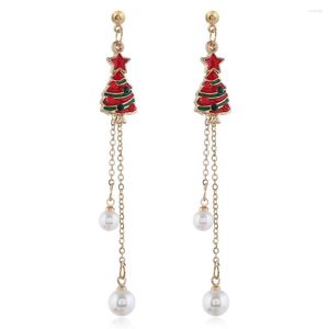 Dangle Earrings Luxury Christmas Tree Jingle Bell Walking Stick Drop For WomenParty Jewelry