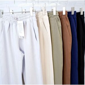 Lulu pant kvinnors softreme hög midja bred ben pa casual lös mysig yoga sweatpa med fickor sport atletisk lounge woman32