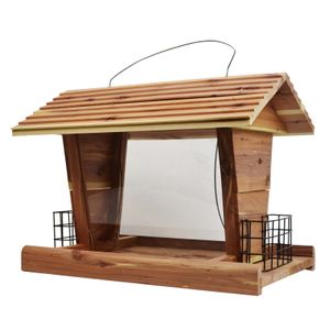 Garden Decorations Pennington Red Cedar Grand Chalet Wild Bird Feeder 14 lb Capacity 1 Pack 230816