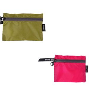 DHL200pcs Coin Purses Women Nylon Plain Square Ear Line Waterproof Protable Short Wallet Mix Color