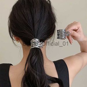 Levao 4,5 cm Metal Spiral Hair Claw Hairpin Women Small Size Ponytail Hair Clip Crabs Girls Hightail Silver Hair Accessories X0817