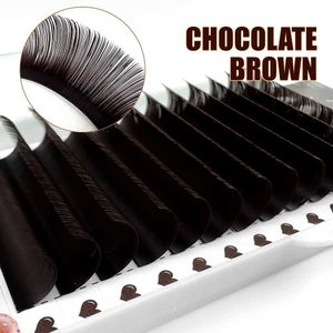 거짓 속눈썹 Abonnie Dark Brown 속눈썹 연장 0.05/0.07/0.10 개별 초콜릿 컬러 전문 볼륨 속눈썹 확장 소모품 HKD230817