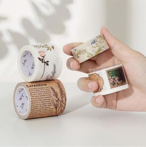 Клейские ленты Vintage Parte Letter Diecut Washi лента набор 5M журналирование Diy Masking Masking Sticker