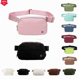 Taillenbeutel Lulu Fleece überall Damen Brustgürtel Crossbody Tasche Lulul Frau Yoga Nylon Outdoor Sport Bumbag Luxus Designer Handtasche Teddy Fanny Pack Esse