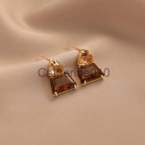Charm Advanced Geometrisch Tawny Crystal Square Dangle Ohrringe für Frau koreanische Modeschmuck Goth Party Luxus Mädchen süße Ohrringe J230817