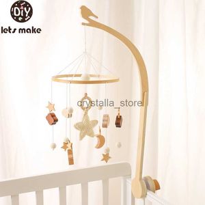 Baby Wood Bed Bell Bracket Hanging Rattles Toy Hanger Baby Crib Bell Bell Wood Toy Bird Formhållare Arm Bracket HKD230817