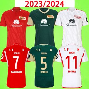 23 24 Maglia da calcio Union Berlin Terza maglia da calcio rossa verde bianca in casa