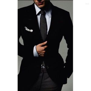Men's Suits Black Velvet Men Suit Jacket For Boyfriend Notched Lapel Smart Casual Prom Evening Party Blazer Tops Dress Coat Male 2023