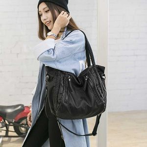 Hobo MJ Large Soft Leather Bag Women Handbags Braided Ladies Crossbody Bags Shoulder Bag Female Big Tote for Women Leather Hobo Bag HKD230817