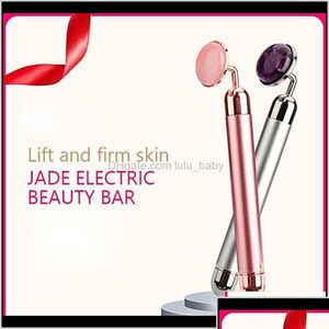 Gesichtsmassagegeräte Elektrische vibrierende natürliche Rosenquarz -Rollen -Gesichtsbehandlung zum Anheben von Slim Stone Mas Skincare Beauty Beauty Tool Jeep4 4BTL2 DROP DE DHBGI