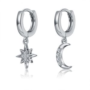 Charm S925 Orecchini per borchie in argento sterling squisite star moon gioielli orecchini auricolari zirconi per le donne ciondoli 230817