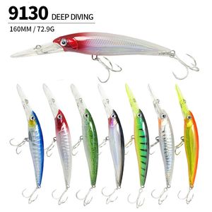 Baits Lures Hai Diao Lu Ya Bait Long Tongue Dragging Big Mino Fake Bait 160mm/72.9g Floating Fish Bait 9130 230817