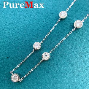 Pendant Necklaces PureMax Necklace 925 Sterling Silver 50mm D Color Diamond Gemstone For Women Rhodium Plated Jewelry 230817