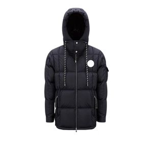 Monclairer Mariveles Chest Embroidery Badge Mens Down Jacket Arm Pocket Pocke Pobker Jacket Hat Colored Drawstring Men Down Jacket