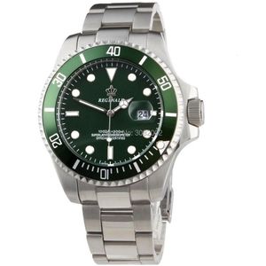 Diğer Saatler Reginald Sports Watch Green Dial Classic Luminous Diver Quartz Askeri Erkekler Paslanmaz Çelik Su Geçirmez 230816