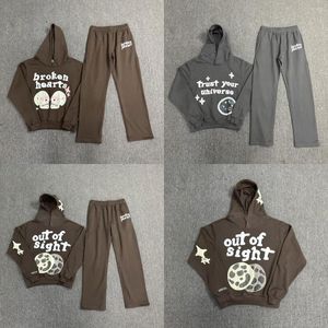Men's Tracksuits 2023SS Broken Planet Market Vintage Foam Printing Oversized 1:1 High Quality And Women's Hoodie Casual Pants Fashion Suit
