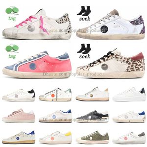 Goldens Sneakers Men Women Leopard Dirt Shoes High Quality Platformball Hi Super Stars Do Black White Green Rose Pink Glitter Tripler Tripler Trainter