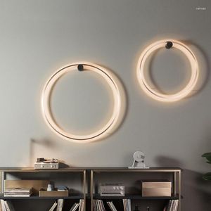 Vägglampa modern minimalistisk LED -designer bakgrund kreativ vardagsrum dekoration Cirque ringkonstdekorbelysning