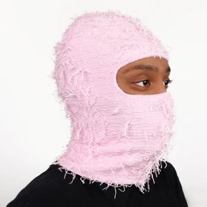 Beanieskull Caps 1pcs Balaclava Sıkıntılı Örme Tam Yüz Maskesi Kış Rüzgar Geçirmez Erkekler İçin Kış Rüzgar Geçirmez Boyun Sıcaklığı Bir Beden Bir Boyut 230816