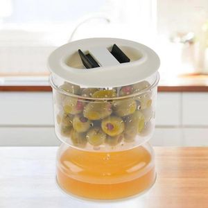 Lagringsflaskor Innovativ pickle burk Fint utförande av plast timglas design tätade oliver container kimchi potten jäsning för hem