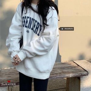 Women's Hoodies Winter Woman's Sweatshirts Korean Ins Loose Lady Bottoms Missing Harajuku Thick Warm Female Printed Casual Lazy Tops For