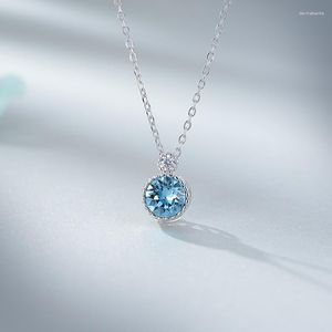 Ketten 2023 farbiger Kristall Silber Halskette Colarmbone Kette Österreichischer Schmuck