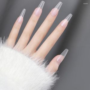 False Nails Manicure Long Water Drop Type Flat Arc Good Toughness Natural Radian More Like Real Armor Use Obedience Demountable Nail Patch