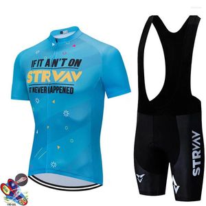 Racing Sets Strvav Cycling Jersey Set Classic MTB Bib Shorts Kit Reflexivo Costa de bicicleta Roupas de bicicleta Maillot Ciclis