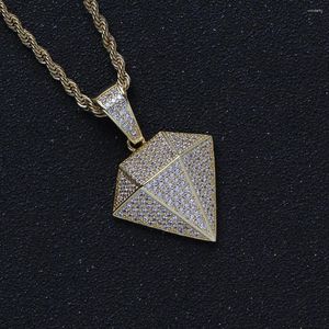 ペンダントネックレスビッグジルコンブラスブラスペンダントMIRCO PAVE PRONG SETTING HIP HOP JEWELRY FOR MAN AND WOMEN CN313