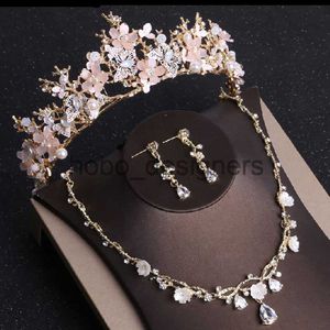 Baroque Gold Color Butterfly Crystal Costume Jewelry Sets Rhinestone Choker Necklace Earrings Tiaras Crown Wedding Jewelry Set x0817