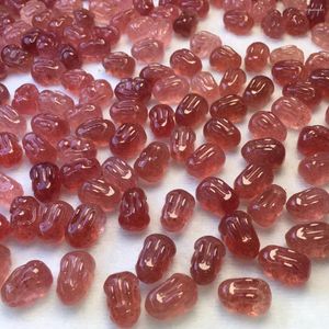 Loose Gemstones 1 Pc Fengbaowu Natural Red Strawberry Quartz Jewelry Making For Pendant Bracelet Crystal Carved Animal DIY