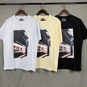 Koszulki męskie Wysokiej jakości wysokiej jakości 2022SS Kith Express Train Shirts Men 1 1 Kith Women T Shirt Oversize Tops Summe Style Streetwear Shirts