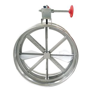 Clamping disc type split multi blade gear regulating valve, stainless steel circular air valve, galvanized material, ventilation air volume adjustment