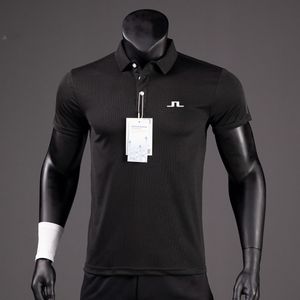 Herrpolos män polo skjortor sommar snabbtorkande sporttröjor polo skjorta kvinnor j lindeberg golf andas lapel reflekterande rand tee 230816