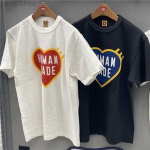 Camisetas masculinas de boa qualidade 2022sss Made Moda Moda Men 1 1 Human Made Heart Shape Women T-Shirt Summer Style Tees