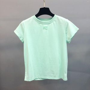 Damen T-Shirts 2023 Sommer Mode Frauen T-Shirts O-Neck Pullover Crop Cott-Shirt T-Shirt Schaum Buchstaben
