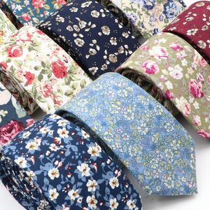 Ties cravatta floreale per uomo Donne Skinny Cotton Cotton Wedding Parte