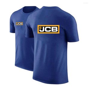 メンズTシャツ掘削機JCB 2023夏の通気性プリントソリッドカラーポロ印刷短袖