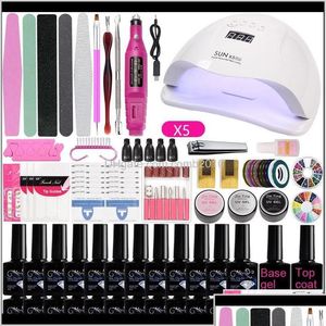 Nail Art Kits A2 Set Led Lamp For Manicure Soak Off Gel Varnish Polish Electric Dril Tool Gyltq 4Ftdx Drop Delivery Health Beauty Dh3V7