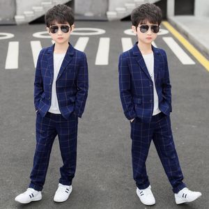 Clothing Sets Formal Boys Suits For Weddings Blazers Pants Children Party Clothes Plaid Kids School Costume Gentlemen Teenager Tuxedos 12 230818