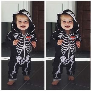 コスプレUmorden Baby Skeleton Costume Romper outfitパーカージャンプスーツ幼児幼児Purim Halloweenファンシードレス230818