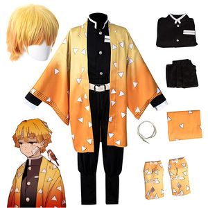 Cosplay per adulti e bambini anime Demon Slayer Kimetsu no yaiba agatsuma zenitsu costume costume