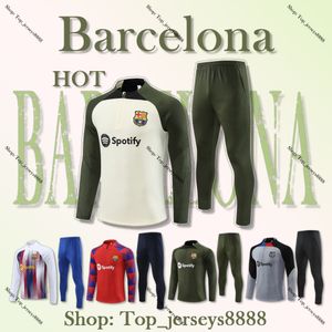 Hot 2023 2024 Barcelona TRAININGSANZUG Camisetas de Soccer Jerseys Trainingsanzug FERRAN PEDRI 23/24 Half Zip Barcelona Männer und Kinder SET Barca Trainingsanzug Outfit