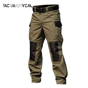 Mäns jeans militär taktisk lastbyxor män armé träning byxor multi fickor bärresistent vattentät byxa manliga vandring casual 230817