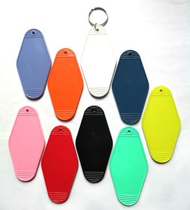 Blank DIY Custom Logo ABS Plastics Hotel Motel Movie Key Chains Tag Pendant Keychain Keyring Cafe Mail Box Gifts