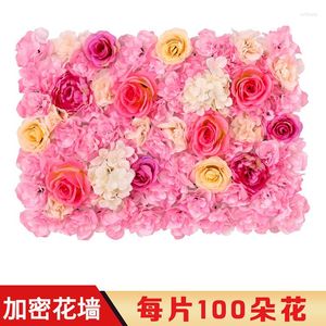 装飾的な花27カラー40x60cmシルクローズ人工マット結婚式の装飾花の壁ロマンチックな背景