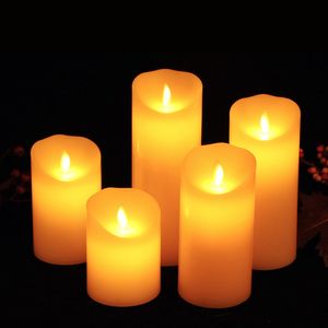 Ljus LED FLAMELESS 3PCS 6st Lights Battery Operated Plast Pillar Flicker Candle Light For Party Decor 230817