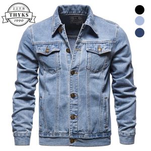 Herrjackor denim jacka män våren hösten casual solid streetwear mens cowboy jackets mode multi-fockets jeans rockar chaquetas hombre 230817